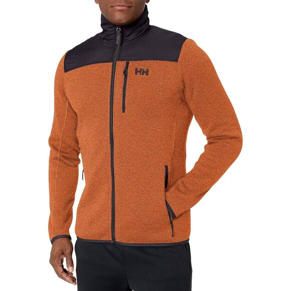 Helly Hansen Varde Knit / Fleece Full Zip Jacket Burnt Orange Sz. L - Picture 1 of 9